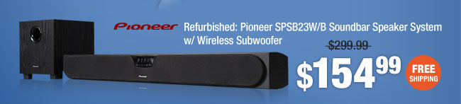 Refurbished: Pioneer SPSB23W/B Soundbar Speaker System w/ Wireless Subwoofer 