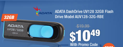 ADATA DashDrive UV128 32GB Flash Drive Model AUV128-32G-RBE