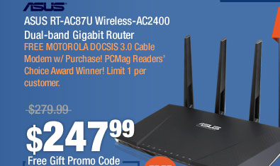 ASUS RT-AC87U Wireless-AC2400 Dual-band Gigabit Router