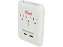 Rosewill RHSP-13002 - Wall Mounted Surge Protector - 3 Outlets - 2-Port 2.1A USB Charger