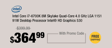 Intel Core i7-6700K 8M Skylake Quad-Core 4.0 GHz LGA 1151 91W Desktop Processor Intel® HD Graphics 530