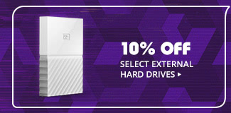 10% OFF SELECT EXTERNAL HARD DRIVES*