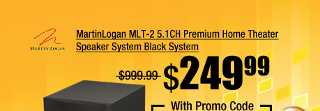 MartinLogan MLT-2 5.1CH Premium Home Theater Speaker System Black System