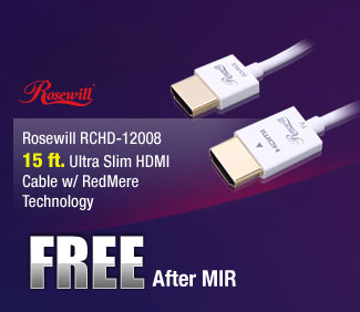 Rosewill RCHD-12008 15 ft. Ultra Slim HDMI Cable w/ RedMere Technology