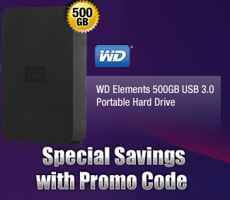 WD Elements 500GB USB 3.0 Portable Hard Drive