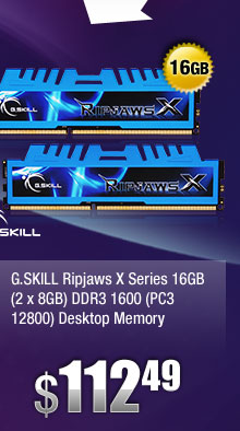 G.SKILL Ripjaws X Series 16GB (2 x 8GB) DDR3 1600 (PC3 12800) Desktop Memory