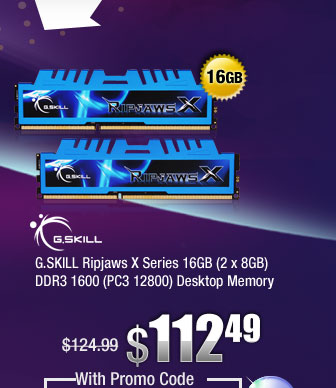 G.SKILL Ripjaws X Series 16GB (2 x 8GB) DDR3 1600 (PC3 12800) Desktop Memory