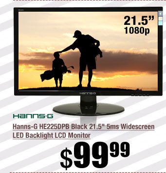 Hanns-G HE225DPB Black 21.5 inch 5ms Widescreen LED Backlight LCD Monitor