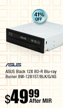 ASUS Black 12X BD-R Blu-ray Burner BW-12B1ST/BLK/G/AS