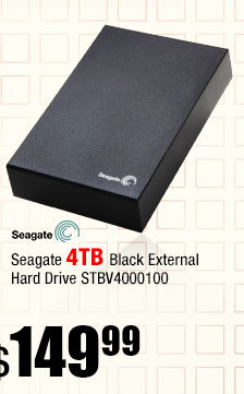 Seagate 4TB Black External Hard Drive STBV4000100