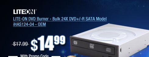 LITE-ON DVD Burner - Bulk 24X DVD+/-R SATA Model iHAS124-04 - OEM