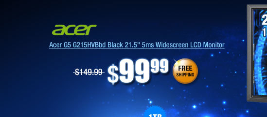 Acer G5 G215HVBbd Black 21.5 inch 5ms Widescreen LCD Monitor
