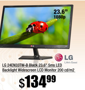 LG 24EN33TW-B Black 23.6 inch 5ms LED Backlight Widescreen LCD Monitor 200 cd/m2 