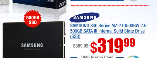 SAMSUNG 840 Series MZ-7TD500BW 2.5 inch 500GB SATA III Internal Solid State Drive (SSD)