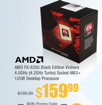 AMD FX-8350 Black Edition Vishera 4.0GHz (4.2GHz Turbo) Socket AM3+ 125W Desktop Processor