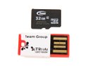 Team 32GB microSDHC Flash Card with USB Card Reader (Red)
