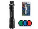 Cree X-Tactical Ultra-Bright Tactical Aluminum Flashlight - 4 Functions, 3 Detachable Color Lenses - 235 Lumens