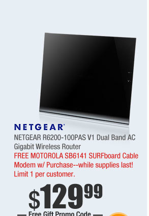 NETGEAR R6200-100PAS V1 Dual Band AC Gigabit Wireless Router
