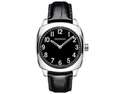 Movado Circa Black Dial Black Leather Mens Watch 0606586