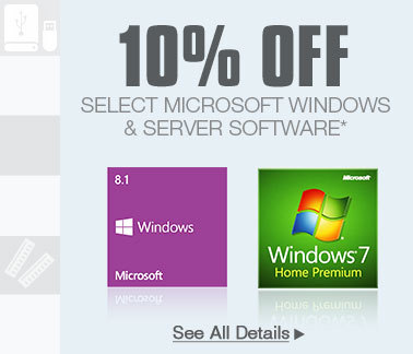 10% OFF SELECT MICROSOFT WINDOWS & SERVER SOFTWARE*