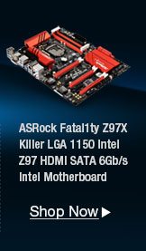 ASRock Fatal1ty Z97X Killer LGA 1150 Intel Z97 HDMI SATA 6Gb/s Intel Motherboard