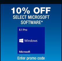 10% OFF SELECT MICROSOFT SOFTWARE*