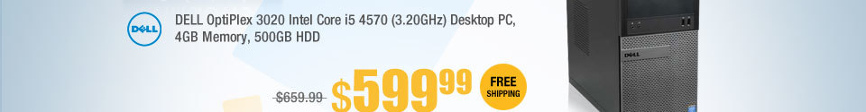 DELL OptiPlex 3020 Intel Core i5 4570 (3.20GHz)Desktop PC, 4GB Memory, 500GB HDD