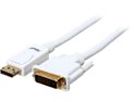 Rosewill RCDC-14007 - 10-Foot White DisplayPort to DVI Cable - 28 AWG, Male to Male