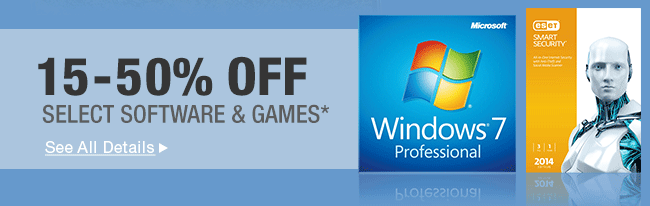 15-50% OFF SELECT SOFTWARE*