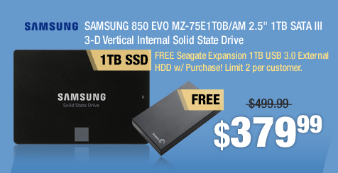 SAMSUNG 850 EVO MZ-75E1T0B/AM 2.5" 1TB SATA III 3-D Vertical Internal Solid State Drive