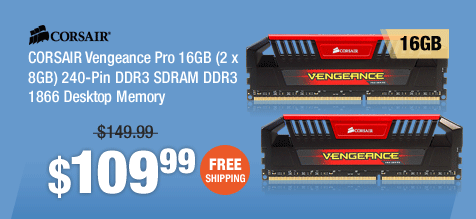 CORSAIR Vengeance Pro 16GB (2 x 8GB) 240-Pin DDR3 SDRAM DDR3 1866 Desktop Memory