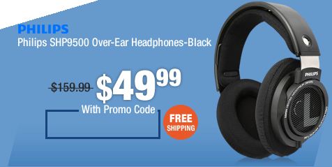 Philips SHP9500 Over-Ear Headphones-Black