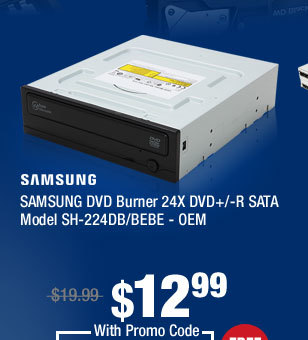 SAMSUNG DVD Burner 24X DVD+/-R SATA Model SH-224DB/BEBE - OEM