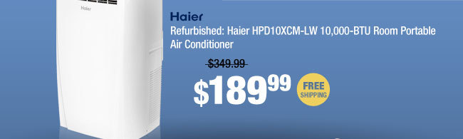 Refurbished: Haier HPD10XCM-LW 10,000-BTU Room Portable Air Conditioner 