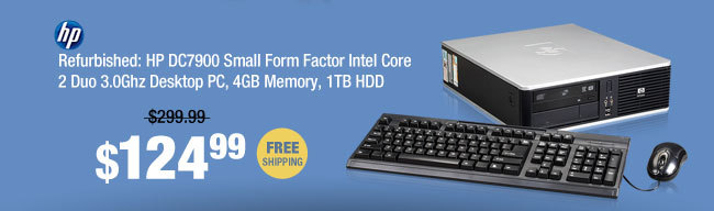 Refurbished: HP DC7900 Small Form Factor Intel Core 2 Duo 3.0Ghz Desktop PC, 4GB Memory, 1TB HDD 