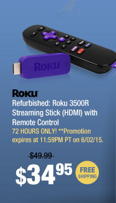 Refurbished: Roku 3500R Streaming Stick (HDMI) with Remote Control 