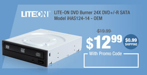 LITE-ON DVD Burner 24X DVD+/-R SATA Model iHAS124-14 - OEM