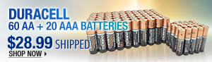 Newegg Flash - Duracell 60 AA + 20 AAA Batteries 