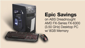 ABS Dreadnought AMD FX-Series FX-6300 (3.50 GHz) Desktop PC w/ 8GB Memory