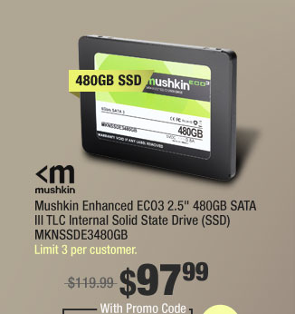 Mushkin Enhanced ECO3 2.5" 480GB SATA III TLC Internal Solid State Drive (SSD) MKNSSDE3480GB