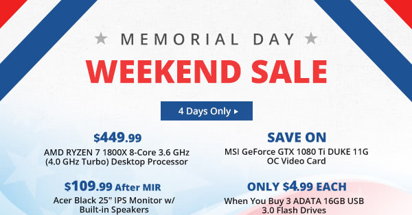 MEMORIAL DAY WEEKEND SALE