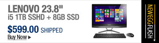 Newegg Flash â€“ Lenovo 23.8 inch i5 1TB SSHD + 8GB SSD