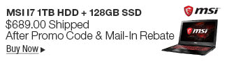 Newegg Flash - MSI i7 1TB HDD + 128GB SSD