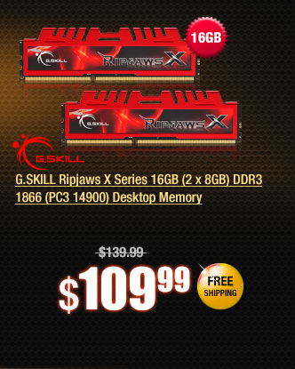 G.SKILL Ripjaws X Series 16GB (2 x 8GB) DDR3 1866 (PC3 14900) Desktop Memory