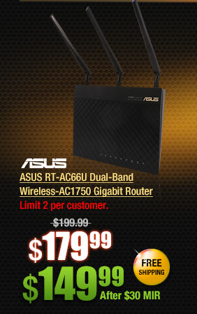 ASUS RT-AC66U Dual-Band Wireless-AC1750 Gigabit Router