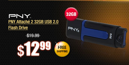 PNY Attach 2 32GB USB 2.0 Flash Drive