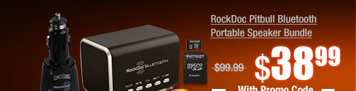 RockDoc Pitbull Bluetooth Portable Speaker Bundle
