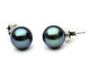 Freshwater Black Pearl Earrings 8mm AAA Quality Sterling