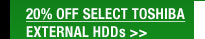 20% OFF SELECT TOSHIBA EXTERNAL HDDs