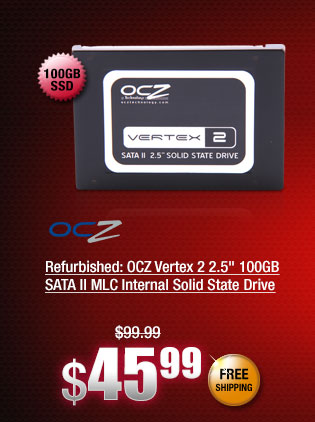 Refurbished: OCZ Vertex 2 2.5" 100GB SATA II MLC Internal Solid State Drive